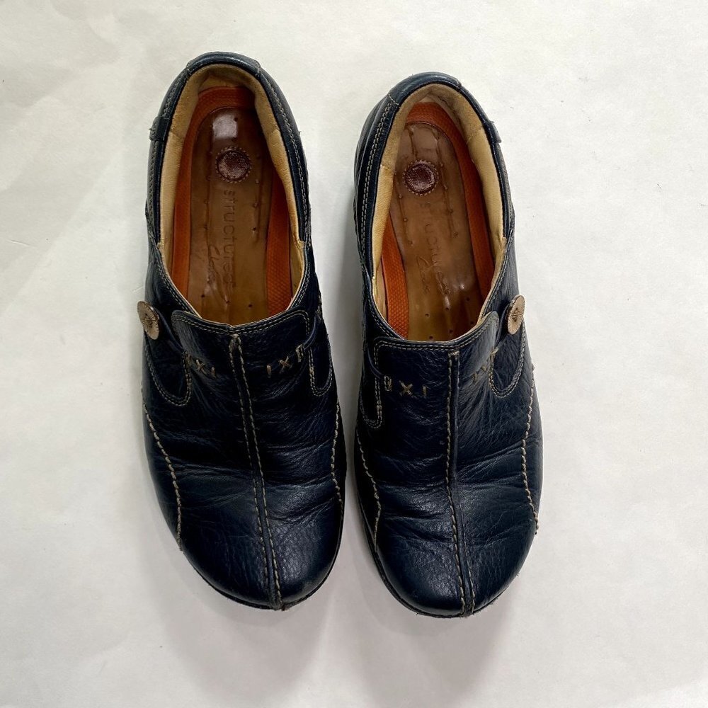 Clarks Un.Loop Unstructured Leather Slip On Shoes… - image 2